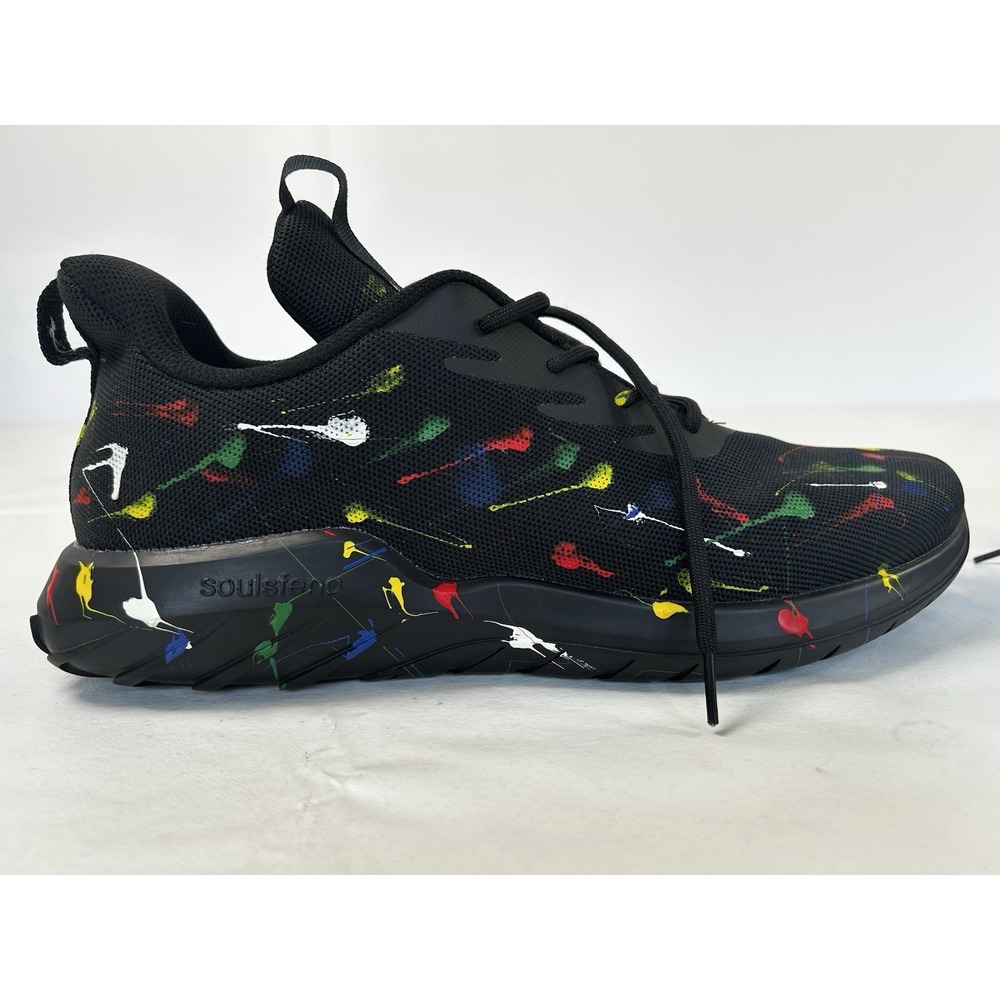 Soulsfeng Sneakers Running Shoes Men's Sz 15.5 Black Olympic Spray Paint Splash - Picture 12 of 16